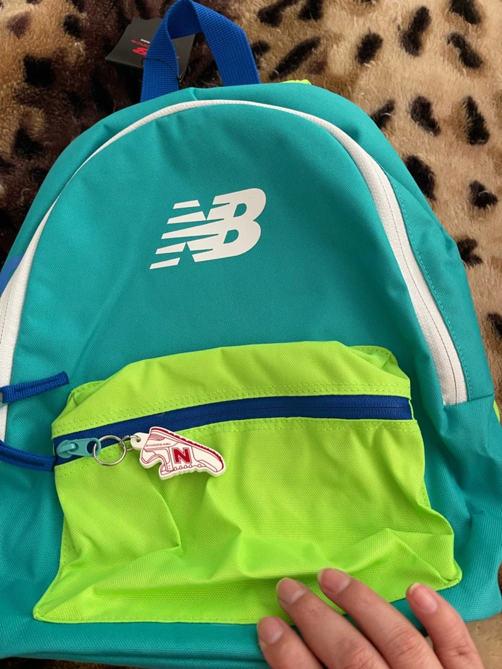New Balance Teal & Neon Green Mini Backpack with White Logo